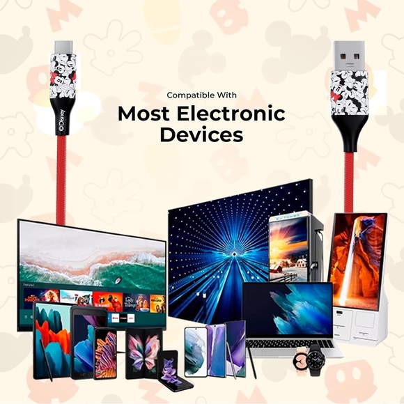 Disney Minnie Mouse 3ft USB to USB-C. SEND ME AN OFFER! - Picture 8 of 8